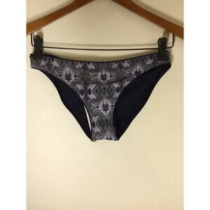 TORY BURCH SWIM GRAY NAVY LAGUNA IKAT PRINT BIKINI BOTTOMS HIPSTER Sz XS NWT